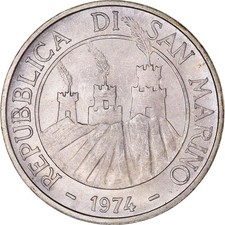 [#1034960] Coin, San Marino, 500 Lire, 1974, Rome, MS(63), Silver, KM:37