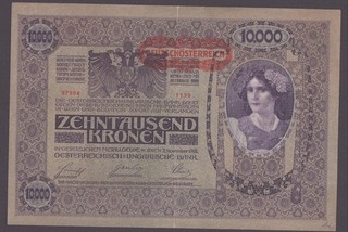 Österreich / Austria; P. 65); 10.000 Kronen von 1919
