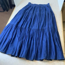 Vintage VRG Sport USA 80 s Blue Denim Western Boho Maxi Skirt Women s L