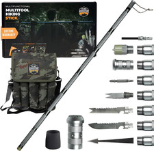 15-In-1 Tactical Survival Walking Stick Hiking Staff Heavy-Duty Collapsible