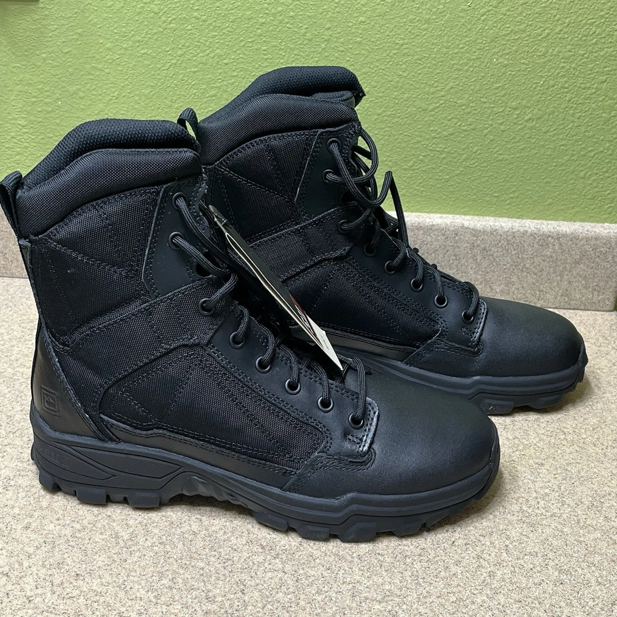 5.11 Tactical Leather Upper Black Boots for Men for Sale  display picture 2
