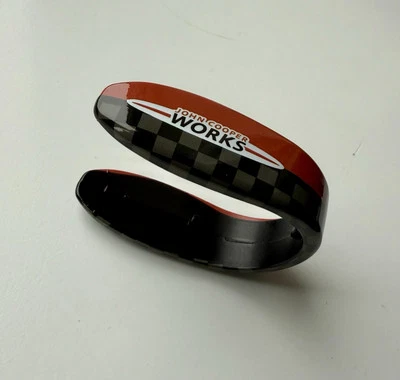 BLACK Mini Cooper JCW Red & Carbon Metal Key Fob Shell Case Cover F54 F55 F56 F57 F60