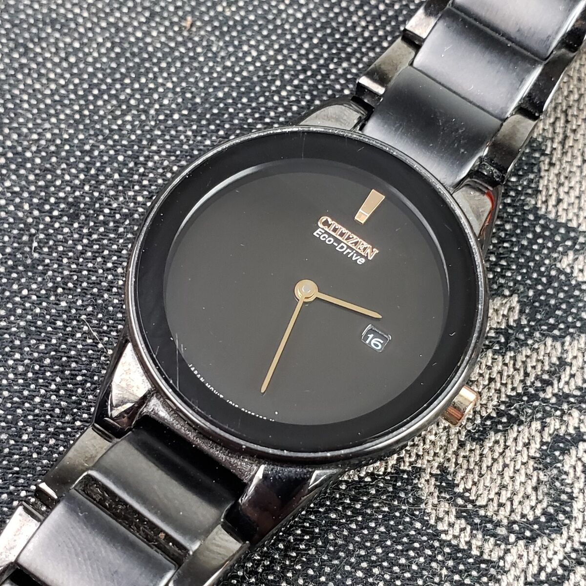 Ladies Citizen Eco Drive All Black Date Solar Powered Watch Ladies Citizen Eco Drive All Black Date Solar Powered Watch