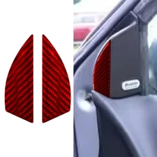2PCS Red Carbon Fiber A-pillar Corner Cover Trim For Chrysler 200 2011-14