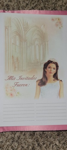 Juego de 3 piezas de quinceañera ROSA y plateada Mis Quince, álbum de fotos BibleSet, recuerdos - Imagen 14 de 23