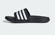 NEW Adidas Adilette Shower K Slides Core Black/Cloud White Big Kids Size 6