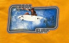 Bear Surfboards Shirt Mens Large Orange Surf Wave Graphic USA Made 1990's