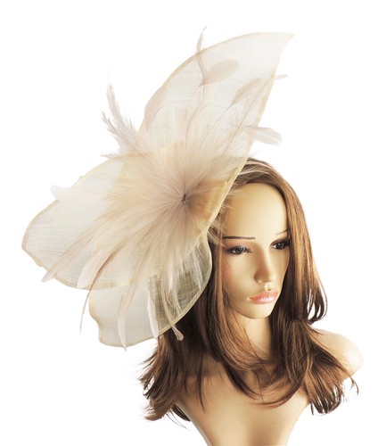 Mink Beige Fascinator Hat for weddings 