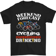 Weekend Forecast Cycling Cyclist Funny Mens T-Shirt 100% Cotton