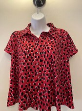 Hi! by Henry Holland Size 6 Red multi short sleeve Boxy style Loose style Top