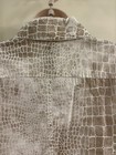 Chicos Size 2 Cotton Beige Bronze Snake Print Shirt Jacket Front Pockets EUC — photo 5