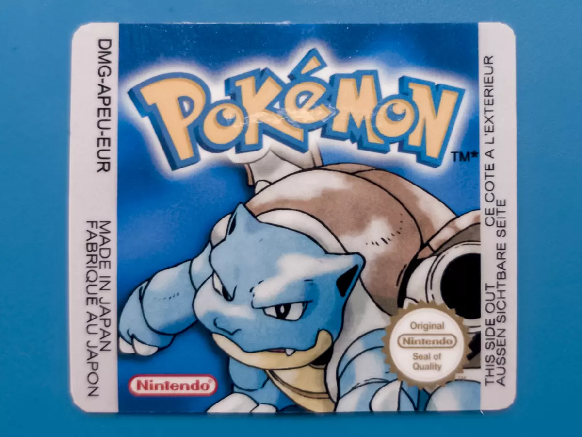 Gameboy Pokemon Red Version Replacement Label Decal Sticker Nintendo  Cartridge Choose Glossy or Metallic variation