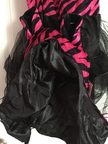Zebra Halloween Costume Witch Dress Up Girls Sz Small 4-6X hat Pink black NWT - Picture 3 of 5