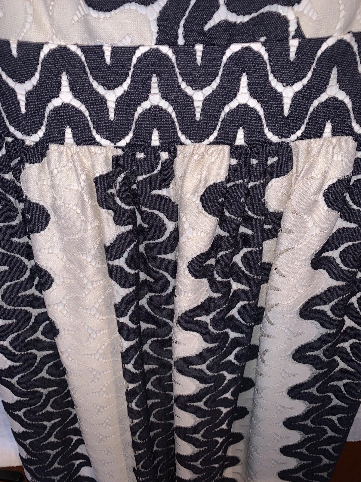 Abito donna Kate Spade tag marcato sabbia dune panna nero pizzo midi taglia 2