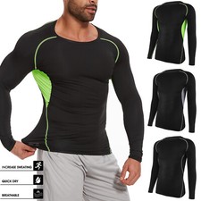 Mens' Compression Shirts Athletic Long Sleeve Quick Dry Workout T-Shirt Fitness