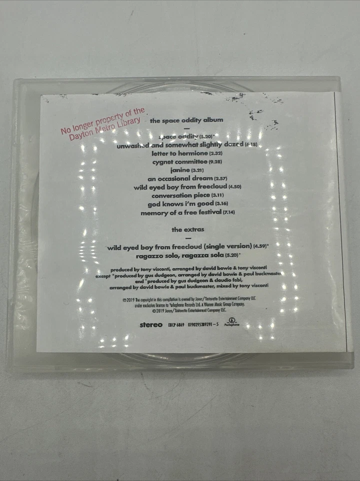 David Bowie 2019 Mixes CD 12 Tracks Former Library Copy - Image 4 of 4