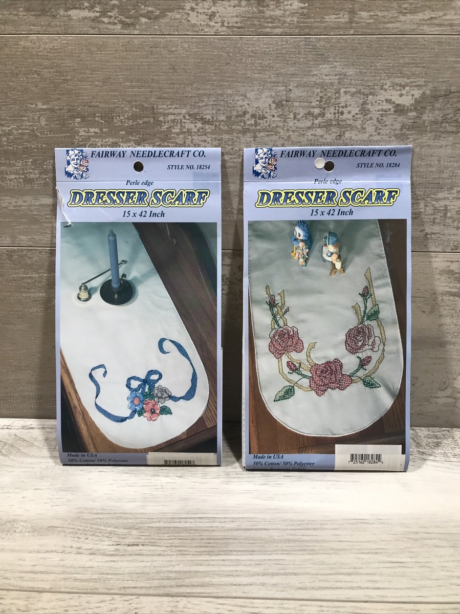 dresser scarves to embroider 1970s 