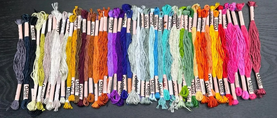 50 Shiny Silk Rayon Cross Stitch Embroidery Threads Lot Embroidery Thread Floss - Image 3 of 4
