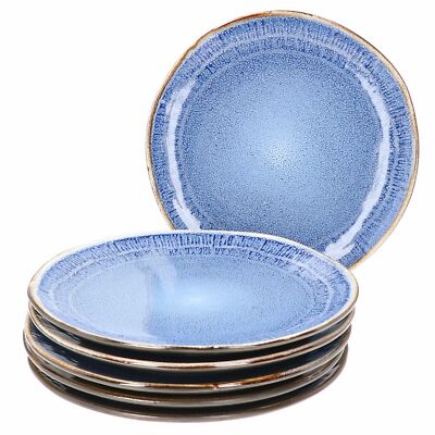 Mambocat Reactive Blue 6er Set Kuchenteller 22cm 6 Pers. Blaue Frühstücksteller