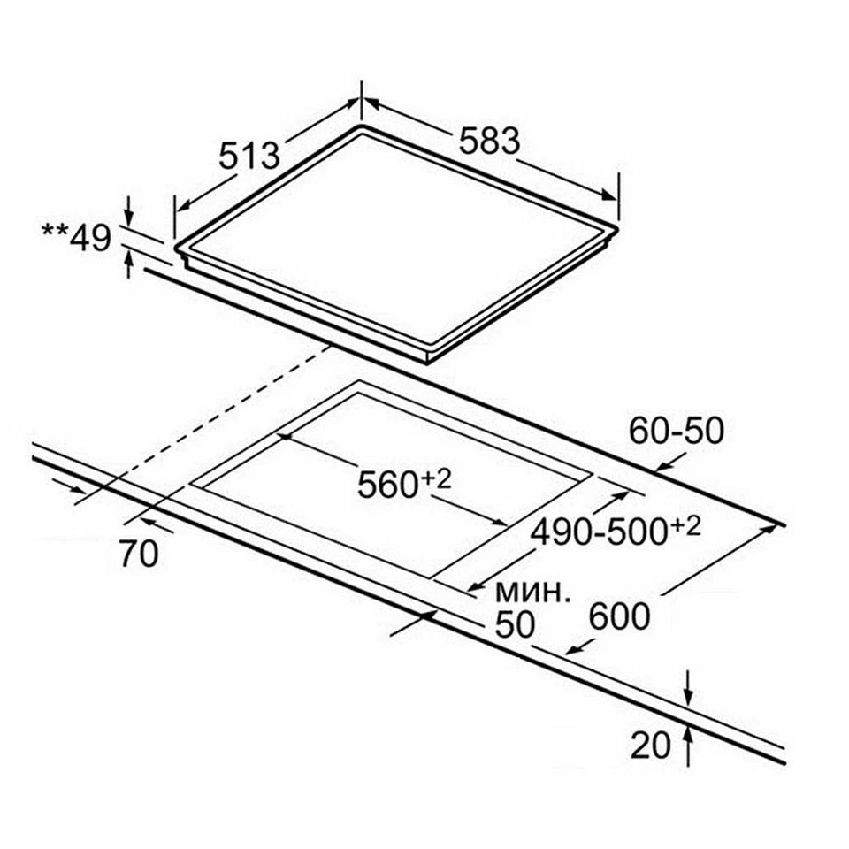 Bosch Einbaukochfeld 60cm Autark Glaskeramik Kochfeld Edelstahlrahmen - Bild 3 von 4