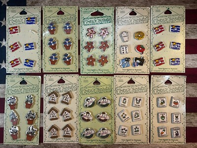 Vintage 1996 Trena's Trinkets Ceramic Buttons Lot Of 60 NOS! Westwater LOOK!