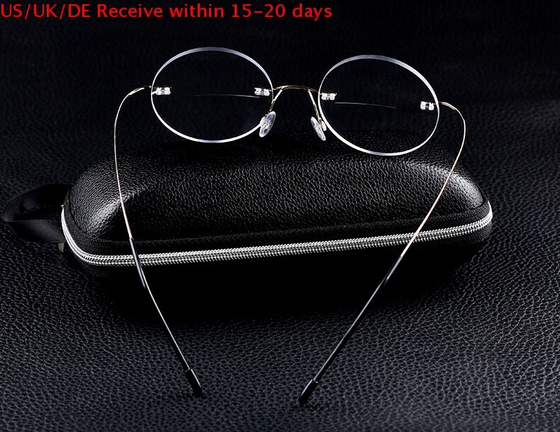 Vintage Rimless Bifocal Reading Glasses Round Flexible Mens Womens