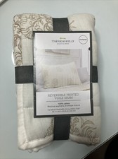 Threshold Reversible Printed Voile Standard Pillow Sham Cream /Tan Floral