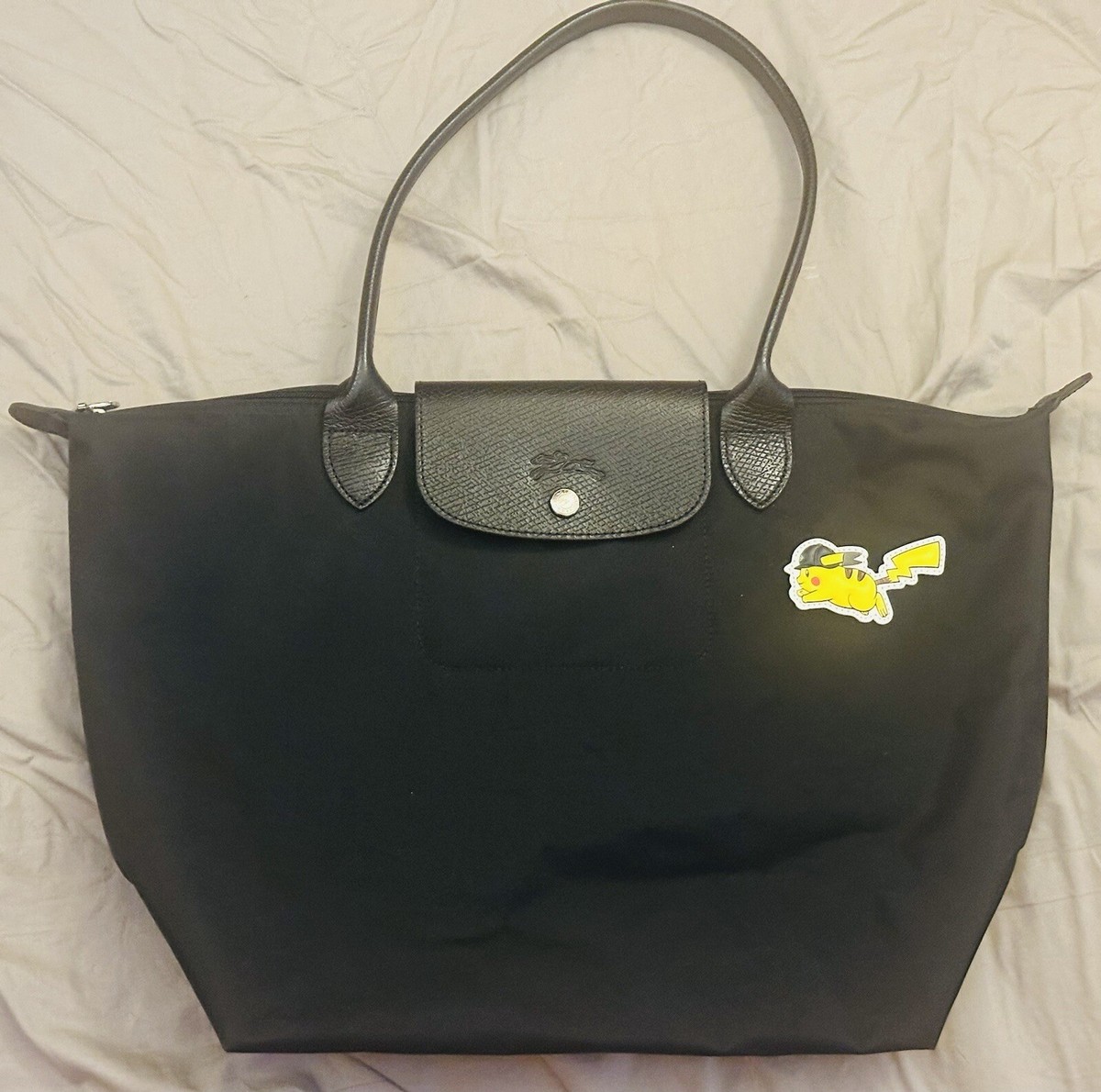 Longchamp Le Pliage Pokemon Pikachu Patch Large Nylon Shoulder