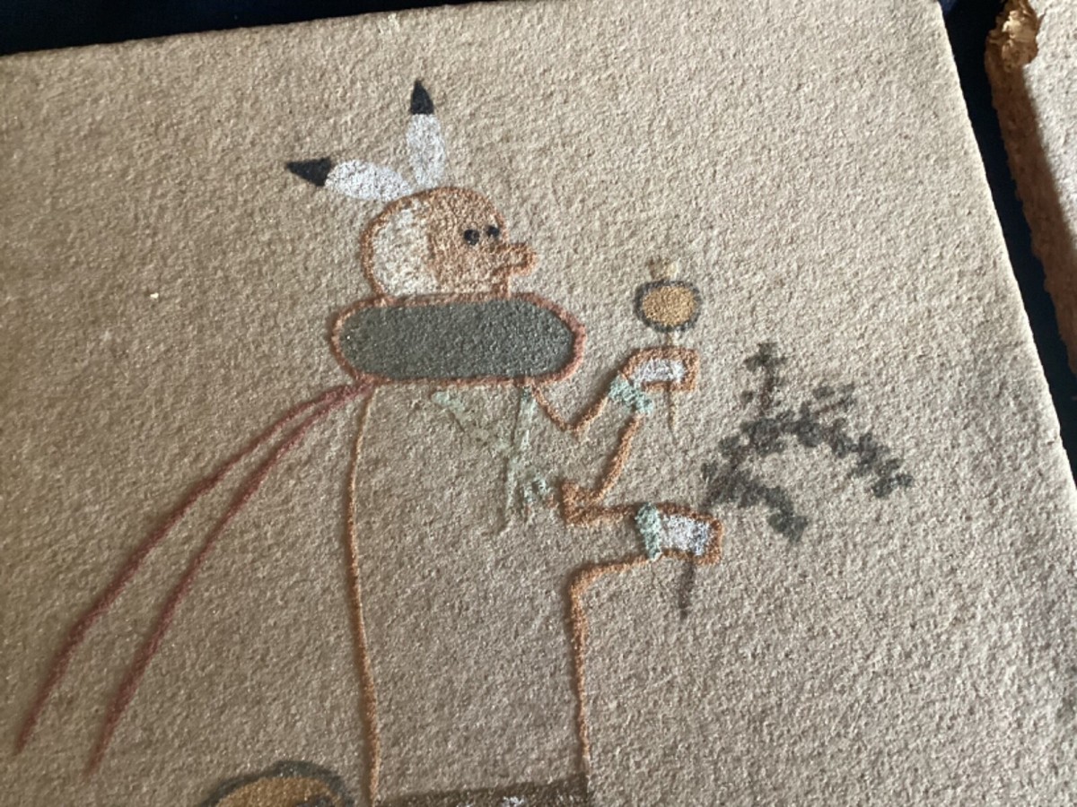 2 Vintage 8”x12” Native American Sand Paintings Signed Benally | eBay