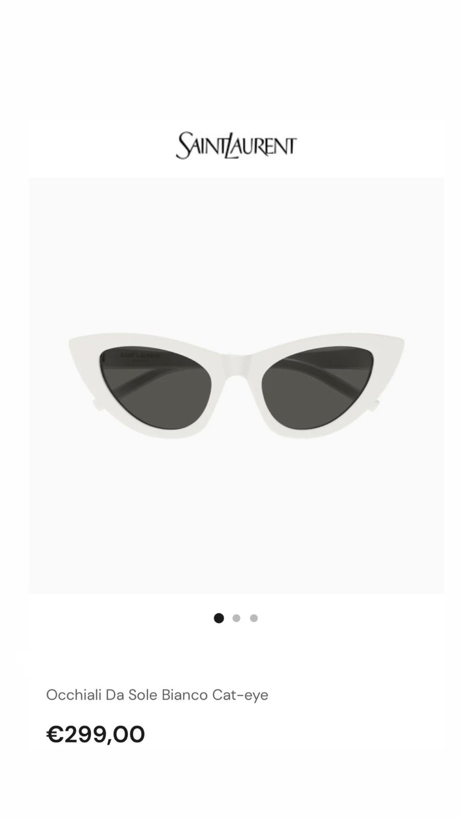 occhiali da sole donna saint laurent bianco cat eye