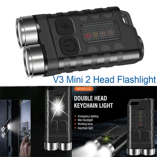 BORUiT V3 Mini Pocket LED Flashlight Magnetic USB Rechargeable Torch Work Lamps - Picture 24 of 32