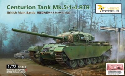 1/72 British Centurion Tank Mk.5/1-4.RTR w/3D Print Gun Mantlet Canvas Cover