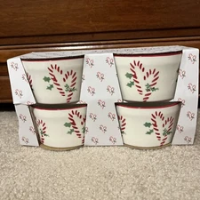 Prima Design candy canes holly Christmas Ceramic Ramekins-Set of 4-