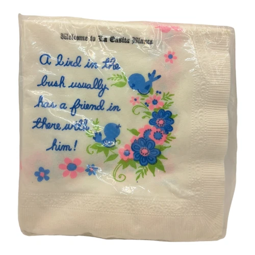 Vtg Blue Bird Floral Paper Napkins Cocktail Decoupage 20 Pack Crafts MCM