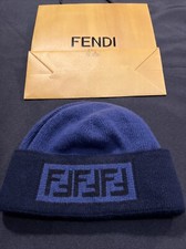 RARE FENDI JACQUARD LOGO FF SKULL CAP SKULLCAP BEANIE CAP HAT SKULLY AUTHENTIC