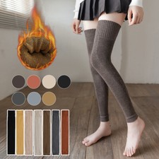 Women's Solid Color Thigh High Leg Warmers Thick Warm Over Knee Long Tube Socks