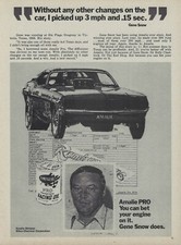 1970 Dodge Challenger Vintage Magazine Ad Amalie Racing Oil Gene Snow Funny Car