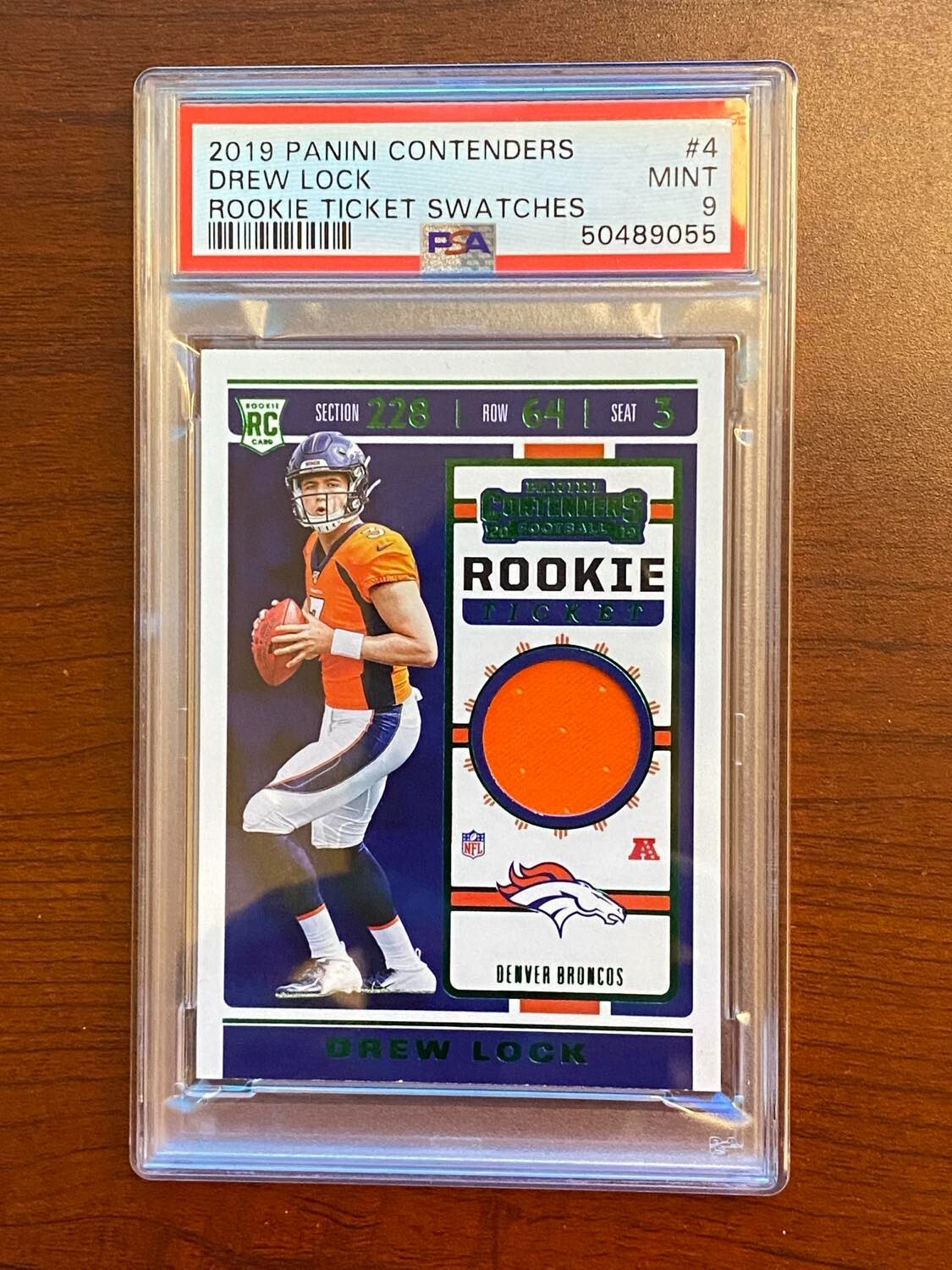 Drew Lock Panini Contenders Rookie Ticket Swatches #4 Base