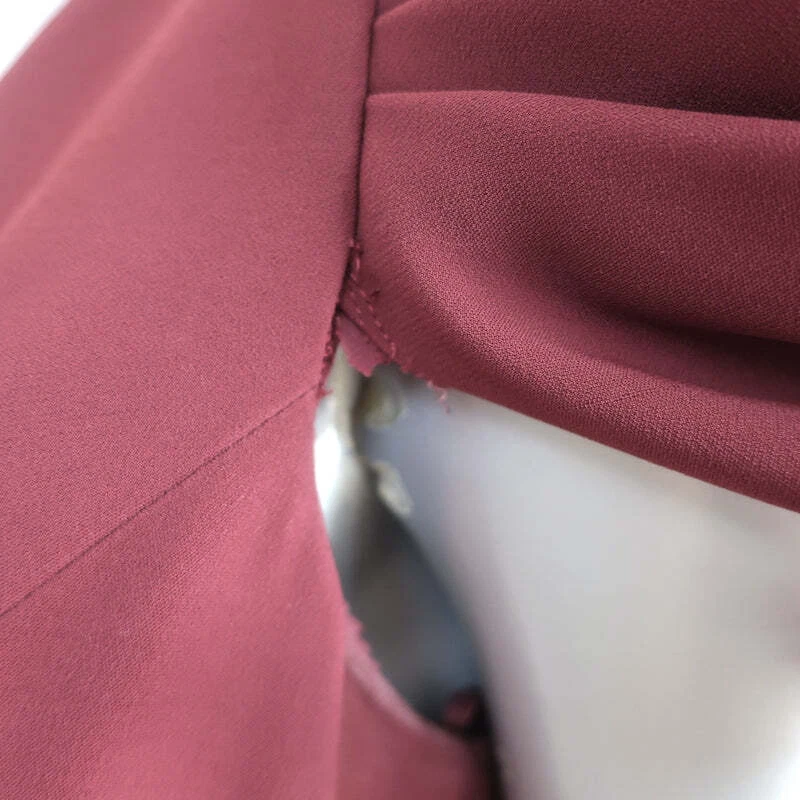 Maxi abito Michael Kors Collection manica gonfia cintura bordeaux crepe taglia 12