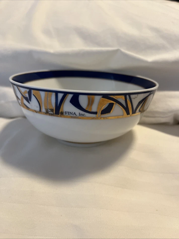 Tiffany & Co Bowl 5" Pergamino Dorado Azul Hecho Exclusivamente para Fina Inc. Japón Foto 3 de 4