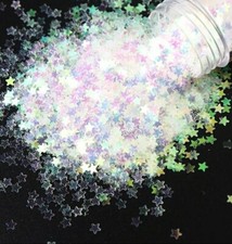 Solvent Resistant Fantasy iridescent STAR shape Glitter Nail Art Face Craft 1tsp