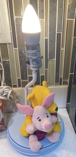 Rare VTG Winnie The Pooh Piglet Disney Table Top Nursery Lamp and Shade Working - Picture 5 of 8
