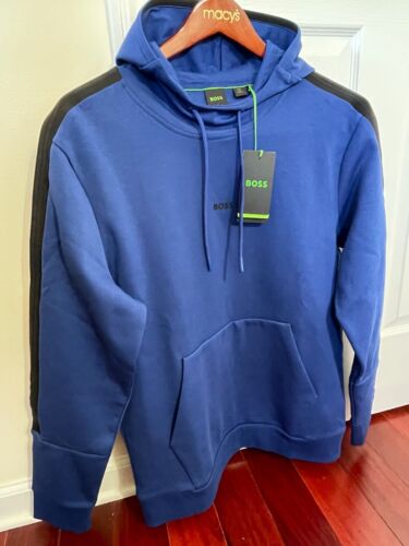 Brand New HUGO BOSS Blue Men's Logo Sweatshirt & Hoodie w/Tags Size L