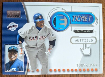 ゲームセンター・ゲームカード SKYBOX  TONY GWYNN TONY GWYNN, 2000 SKYBOX E TICKET INSERT #9 of 15 ET, PADRES