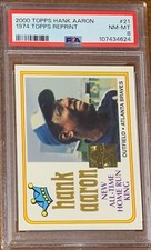 2000 Topps Commemorative #21 Hank Aaron Braves 1974 Reprint PSA 8 Low Pop
