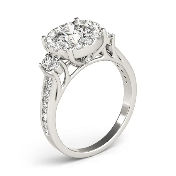1.65 Ct Round Cut Lab Created Diamond Engagement Ring 14K White Gold Size 7 - Image 4 of 4