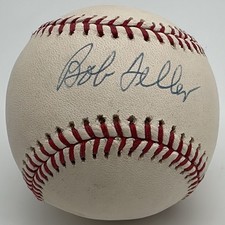 Bob Feller HOF Cleveland Indians Signed Baseball AUTO MLB Hologram