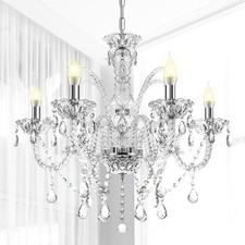 6 Lights Elegant Crystal Glass Chandelier Ceiling Light Pendant Lighting Fixture