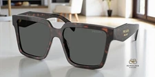 PRADA PR 24ZS 17N40L Root Tortoise Dark Grey 56 mm Women's Sunglasses
