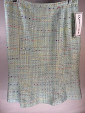 Vintage Travis Ayer  s Mint Multi Color Confetti Tweed Size 12 Women  s Skirt